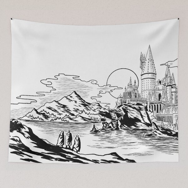 Item preview, Magical Castle black and white designed and sold by Syntetyc.