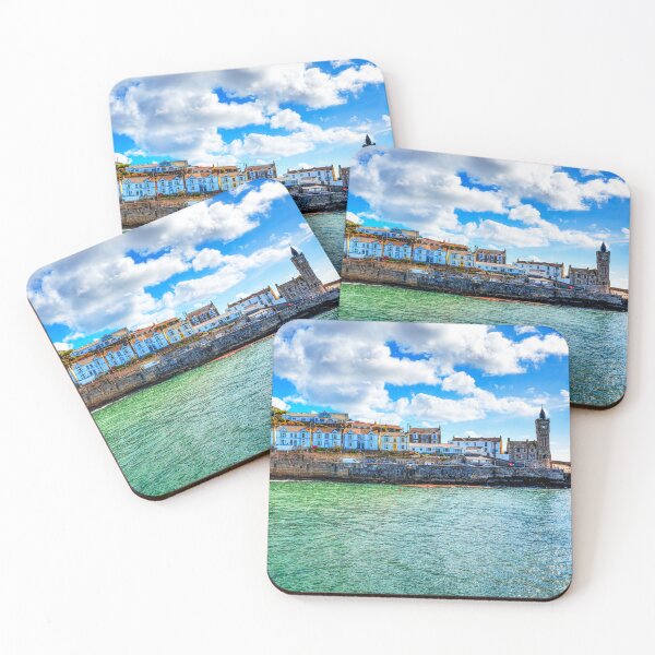 Item preview, Porthleven, Cornwall, England, Colorful Seaside Village with Clock Tower designed and sold by Paul Thompson Photography.