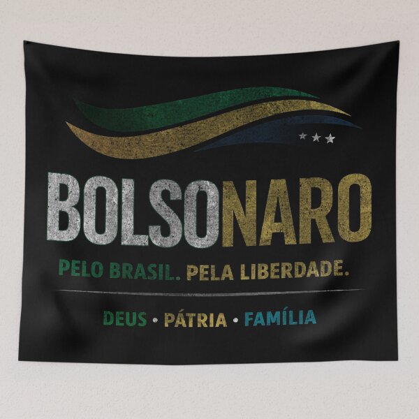 Item preview, Jair Bolsonaro / Flavio Bolsonaro Brazil Flag Vintage Distressed Style designed and sold by EdGraphy.
