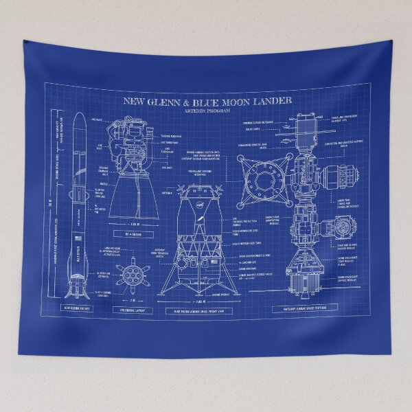 Item preview, New Glenn and Blue Moon Lander. Artemis Program (Blueprint) designed and sold by BGALAXY.