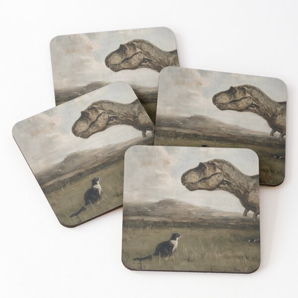 Item preview, Cat Confronts T-Rex in Open Field designed and sold by lautir.