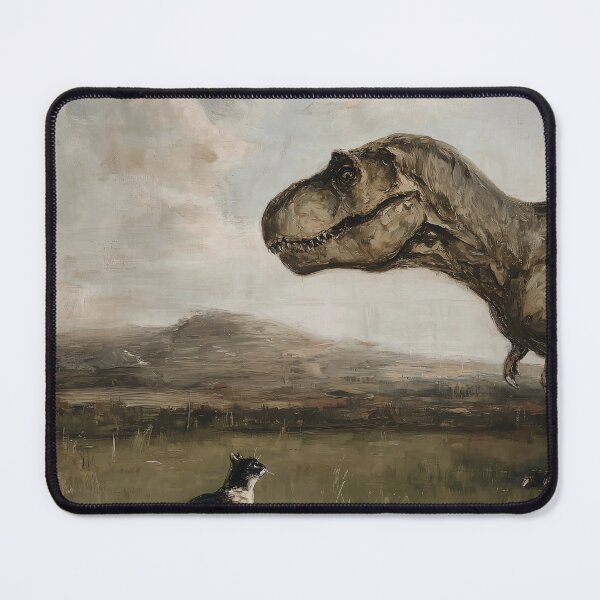 Item preview, Cat Confronts T-Rex in Open Field designed and sold by lautir.