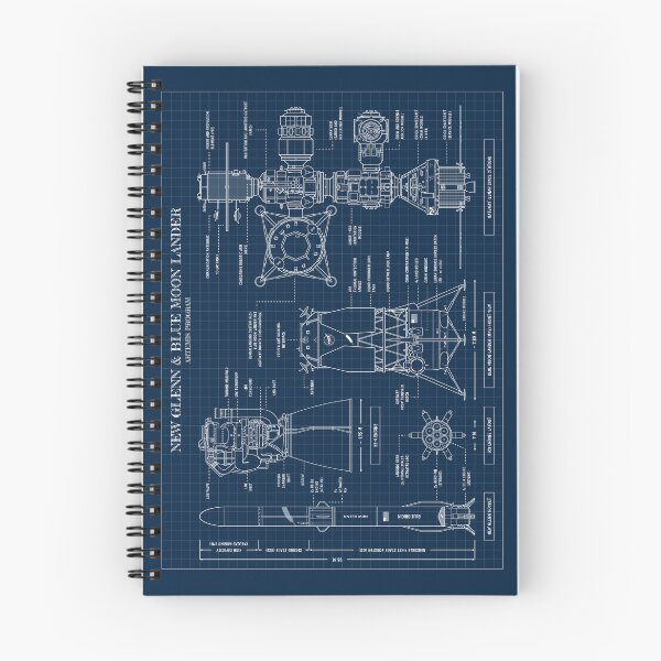 Item preview, New Glenn and Blue Moon Lander. Artemis Program (Navy Blueprint) designed and sold by BGALAXY.