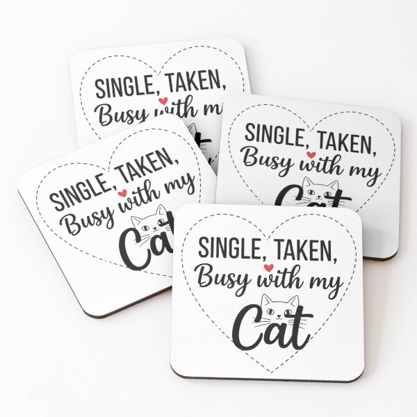 Item preview, Funny Valentine Cat Lover • Single Taken Busy With My Cat designed and sold by Design_Your_Day.