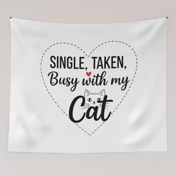 Item preview, Funny Valentine Cat Lover • Single Taken Busy With My Cat designed and sold by Design_Your_Day.