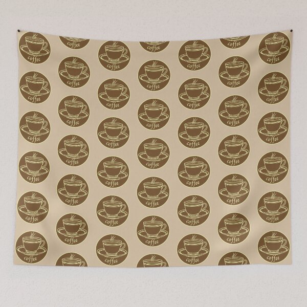 Item preview, Coffee cup outline in circle designed and sold by andbeldesign.
