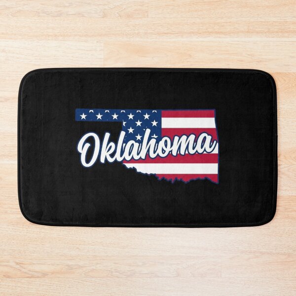 Item preview, Oklahoma State American Flag Outline – Patriotic Pride Script designed and sold by Paper Drip.