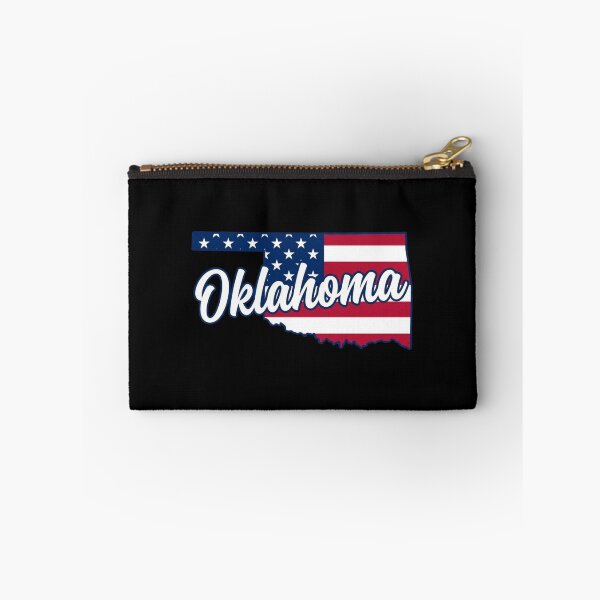 Item preview, Oklahoma State American Flag Outline – Patriotic Pride Script designed and sold by Paper Drip.