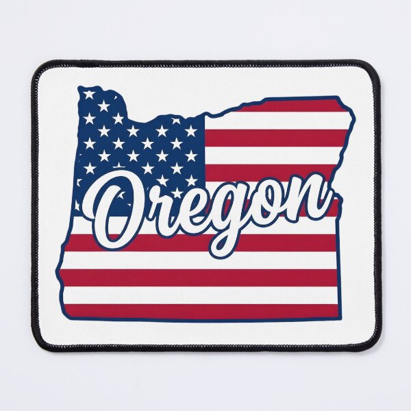 Item preview, Oregon State American Flag Outline – Patriotic Pride Script designed and sold by Paper Drip.