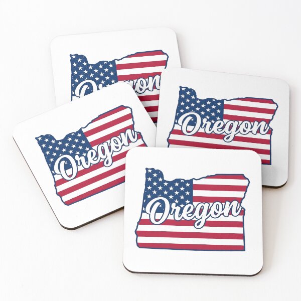 Item preview, Oregon State American Flag Outline – Patriotic  Pride Script designed and sold by Paper Drip.