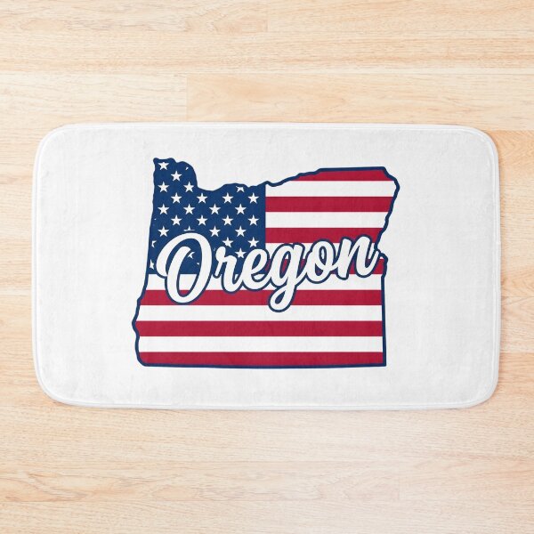 Artikelvorschau, Umriss der amerikanischen Flagge des US-Bundesstaates Oregon – Schriftzug für patriotischen Stolz entworfen und verkauft von Paper Drip.