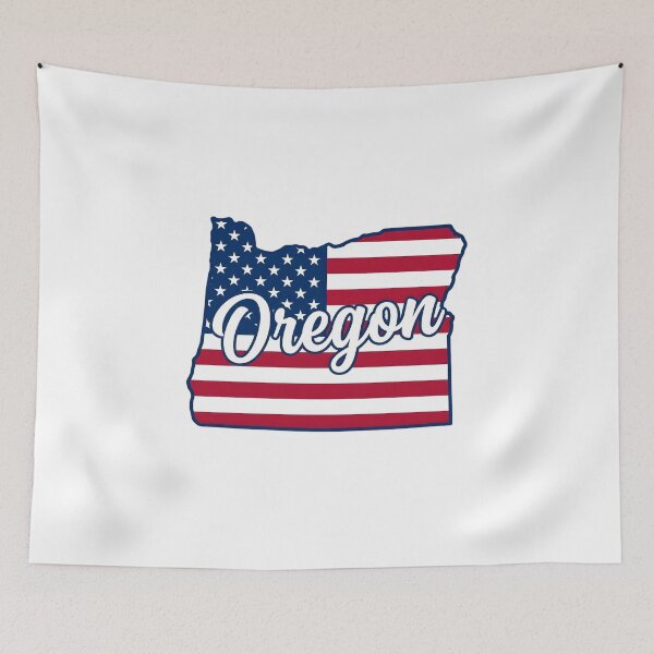 Item preview, Oregon State American Flag Outline – Patriotic  Pride Script designed and sold by Paper Drip.