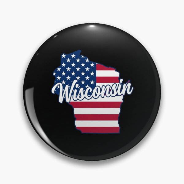Item preview, Wisconsin State American Flag Outline – Patriotic Pride Script designed and sold by Paper Drip.