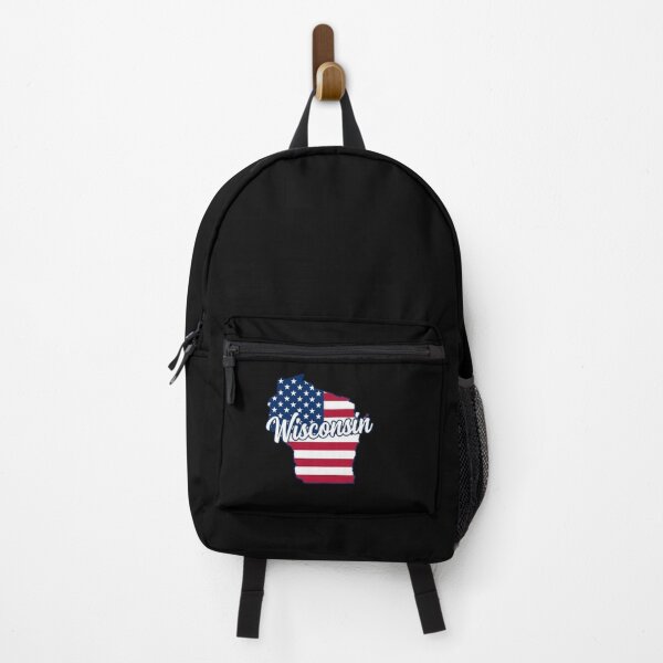 Item preview, Wisconsin State American Flag Outline – Patriotic Pride Script designed and sold by Paper Drip.