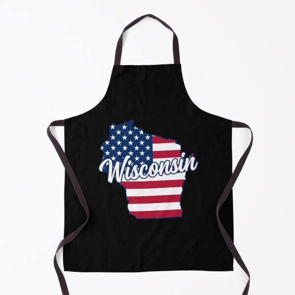 Item preview, Wisconsin State American Flag Outline – Patriotic Pride Script designed and sold by Paper Drip.