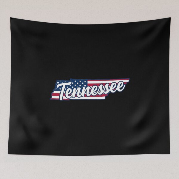 Item preview, Tennessee State American Flag Outline – Patriotic Pride Script designed and sold by Paper Drip.