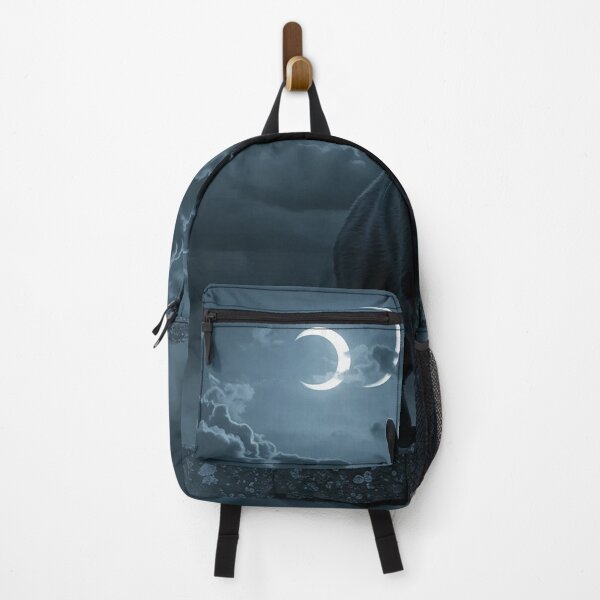 Item preview, Black Cat with Glowing Red Eyes Under Twin Moons designed and sold by Articooler.