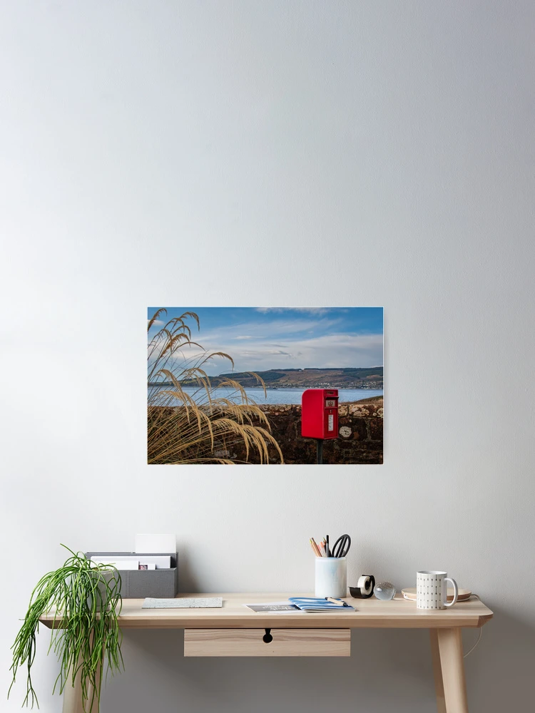 Thumbnail 2 of 3, Poster, Wemyss Bay Rural Red Post Box designed and sold by RJW Images.