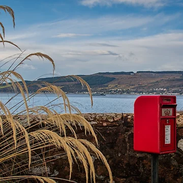 Artwork thumbnail, Wemyss Bay Rural Red Post Box by RJW Images