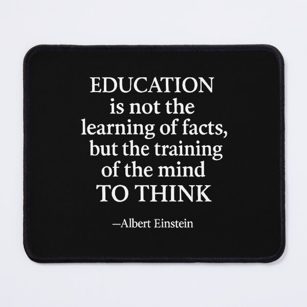 Item preview, Education Is Training the Mind – Albert Einstein Quote Minimalist Design (White Font) designed and sold by TshirtsLabs.