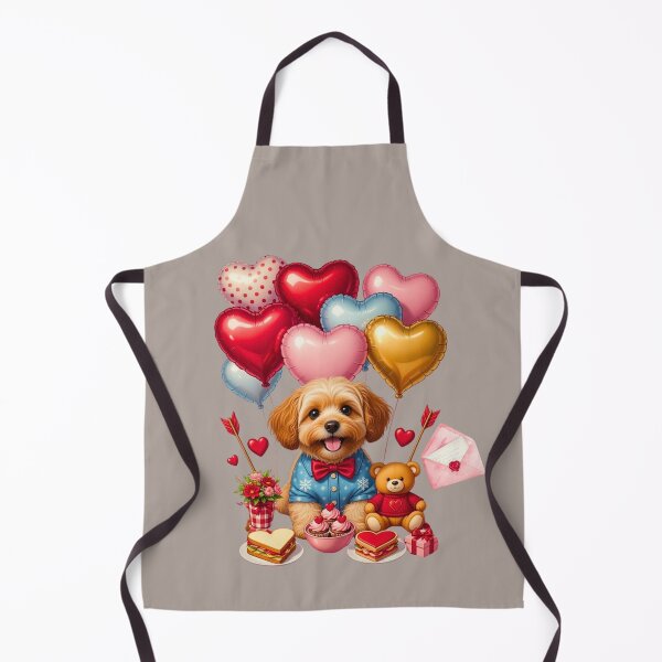 Item preview, Cute Fluffy Puppy Blue Shirt Heart Balloons | Teddy Bear & Valentine Treats designed and sold by E-SarnEdge.