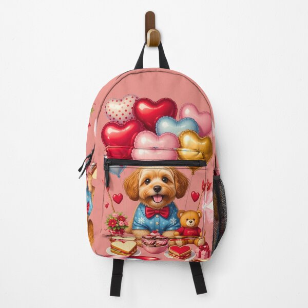 Item preview, Cute Fluffy Puppy Blue Shirt Heart Balloons | Teddy Bear & Valentine Treats designed and sold by E-SarnEdge.