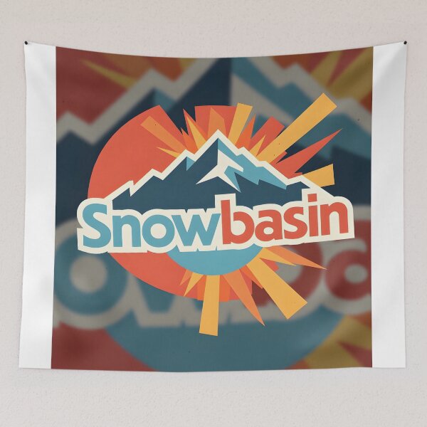Item preview, Snowbasin Inspired Ski Resort – Retro Mountain Sunburst Design designed and sold by tokyojeff.