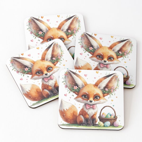 Item preview, Cute Woodland Fox with Easter Basket Watercolor designed and sold by AQUILAKREO.