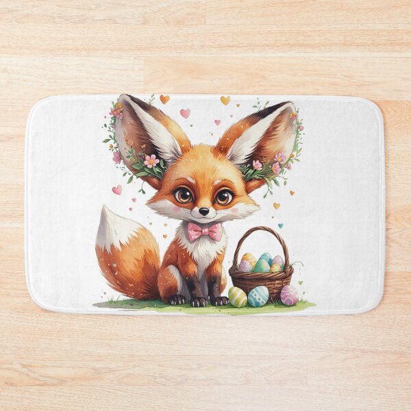 Item preview, Cute Woodland Fox with Easter Basket Watercolor designed and sold by AQUILAKREO.