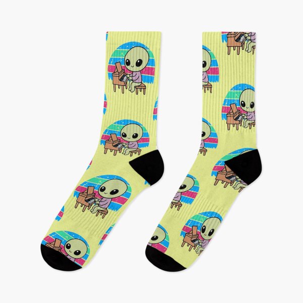 Item preview, Green Alien Playing the Piano | Fun, Musical Alien Design designed and sold by AstronautMerch.