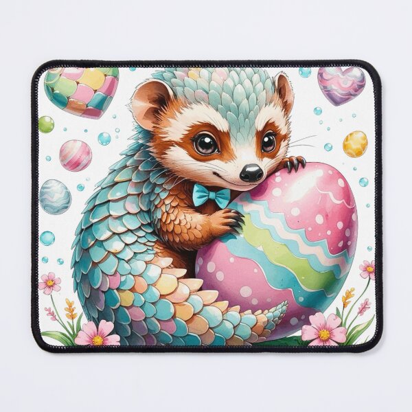 Item preview, Cute Pangolin Hugging Giant Easter Egg Watercolor designed and sold by AQUILAKREO.