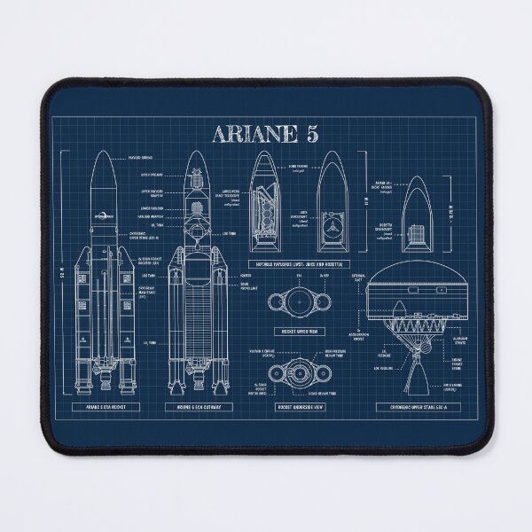 Item preview, Ariane 5 Rocket (Navy Blueprint) designed and sold by BGALAXY.