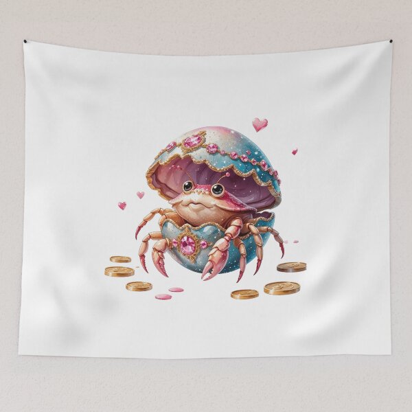 Item preview, Cute Crab in Jeweled Easter Egg with Gold Coins designed and sold by AQUILAKREO.