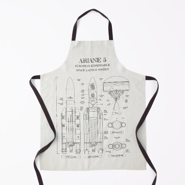 Item preview, Ariane 5 Rocket (Vertical Ivory Brown Blueprint) designed and sold by BGALAXY.