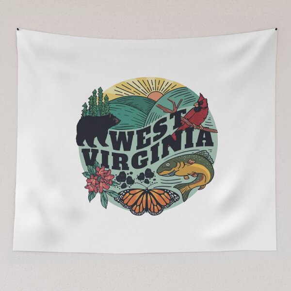 Item preview, West Virginia Nature Wildlife Mountains Bear Cardinal designed and sold by Oniyasha.