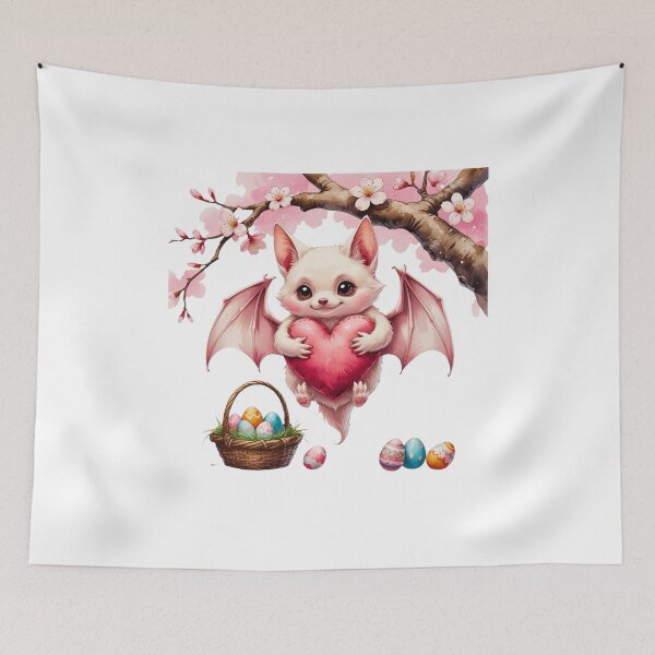 Item preview, Adorable Sakura Bat Valentine & Easter Spring Art designed and sold by AQUILAKREO.