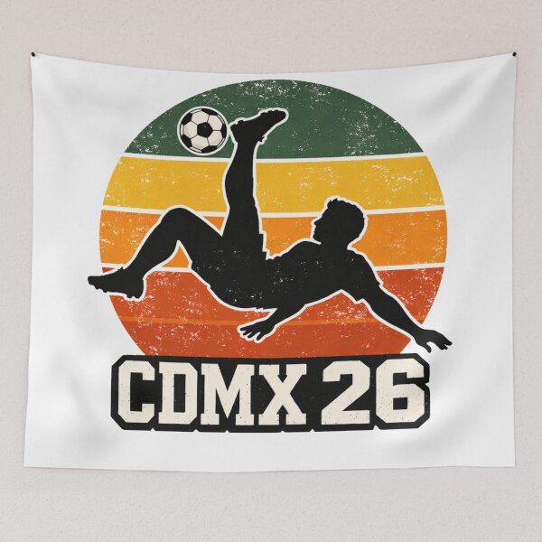 Item preview, CDMX '26 Retro Soccer Silhouette - Vintage Mexico City Football Fan Art designed and sold by Final Whistle Art.