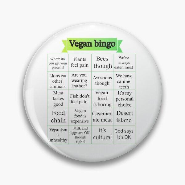 Item preview, Vegan bingo excuses carnists make to not go vegan designed and sold by Thought2reality.