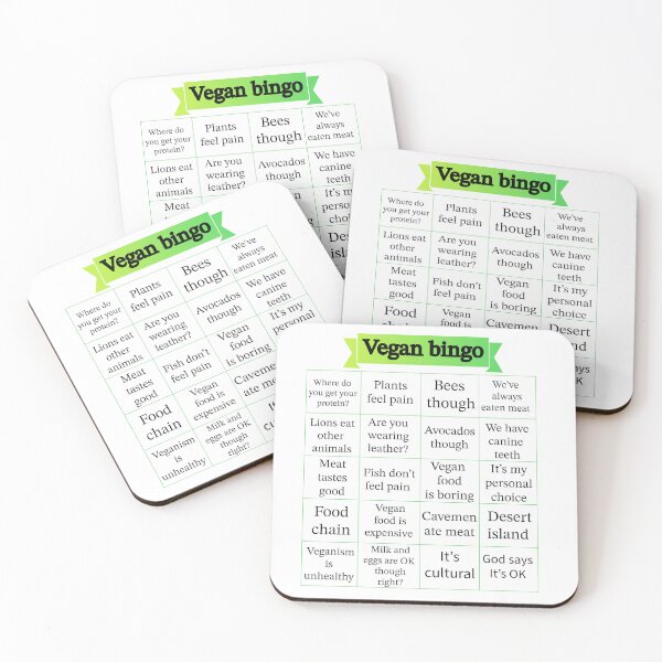 Item preview, Vegan bingo excuses carnists make to not go vegan designed and sold by Thought2reality.