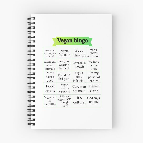 Item preview, Vegan bingo excuses carnists make to not go vegan designed and sold by Thought2reality.