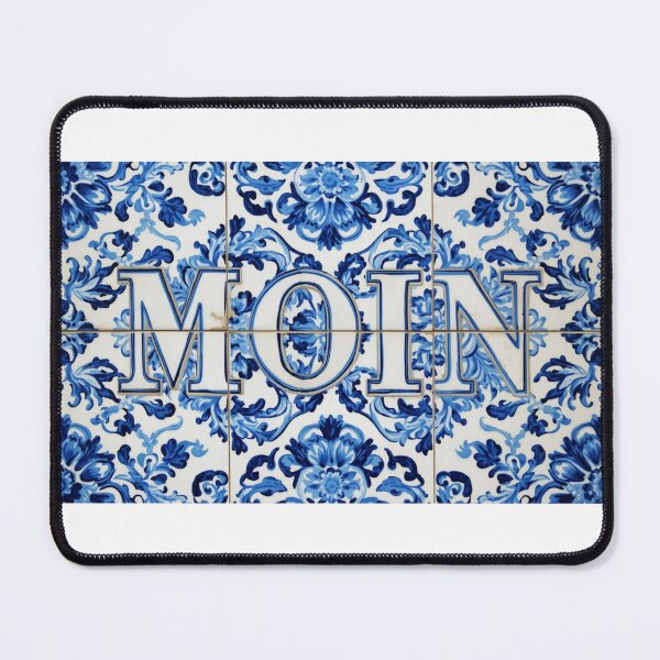 Item preview, MOIN – A North German greeting in a blue and white ceramic tile design designed and sold by Fies-und-Fein.
