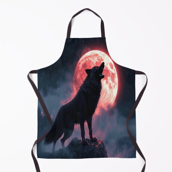 Aperçu de l'œuvre Loup de nuit de la lune rouge créée et vendue par NovaDigitalArt45.