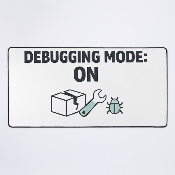 Item preview, React Developer Debugging Mode On – Minimal Code Humor Design designed and sold by techy-rrr.