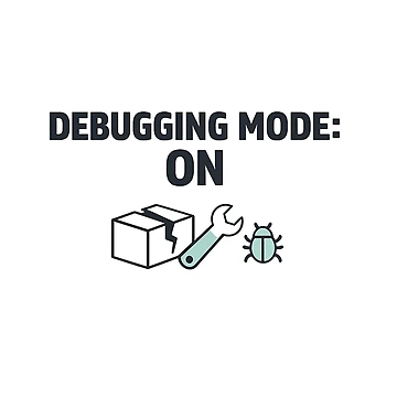 Artwork thumbnail, React Developer Debugging Mode On – Minimal Code Humor Design by techy-rrr