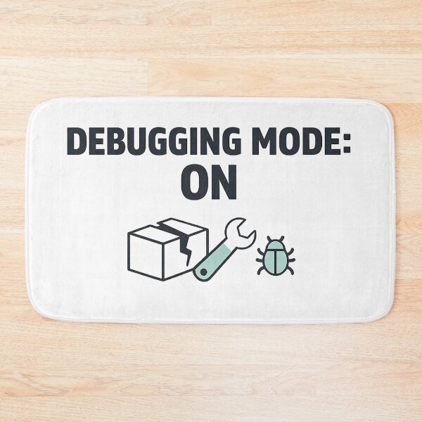 Item preview, React Developer Debugging Mode On – Minimal Code Humor Design designed and sold by techy-rrr.