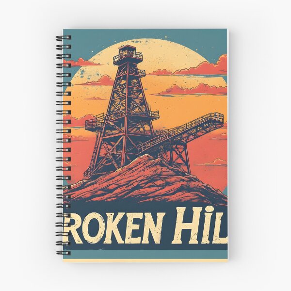 Item preview, Vintage Broken Hill Australia Travel Poster - Silver City Mining Art Print designed and sold by Ink & Co.