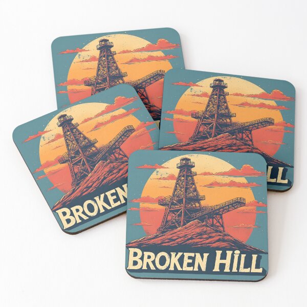 Item preview, Vintage Broken Hill Australia Travel Poster - Silver City Mining Art Print designed and sold by Ink & Co.