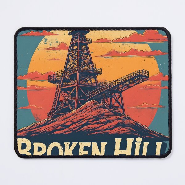 Item preview, Vintage Broken Hill Australia Travel Poster - Silver City Mining Art Print designed and sold by Ink & Co.