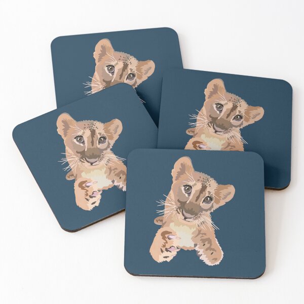 Item preview, Lion Cub Illustration Wildlife Art designed and sold by PrettylittlepastelUk.