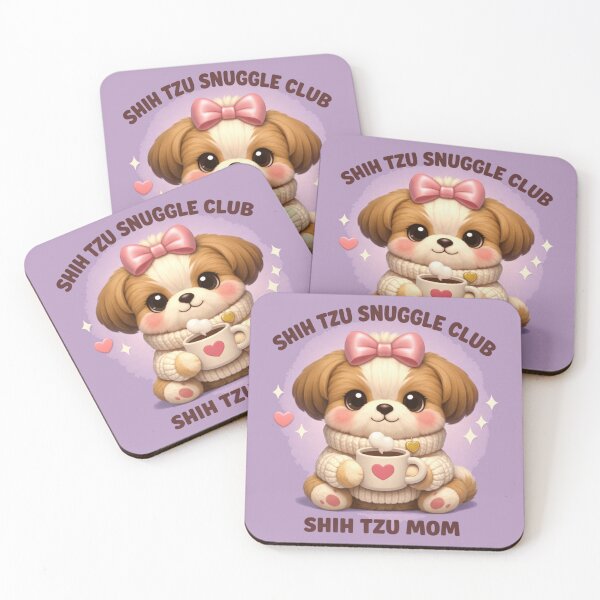Item preview, Shih Tzu Snuggle Club – Cozy Bow Shih Tzu Mom Winter Tee designed and sold by dogmomtees.